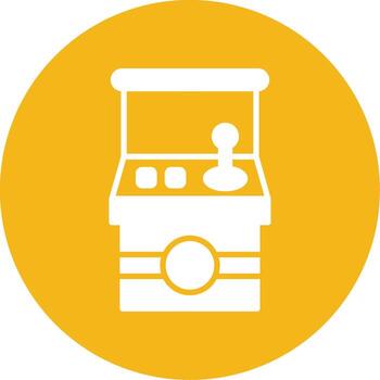 Retro Arcade Machine Glyph Multi Circle vector