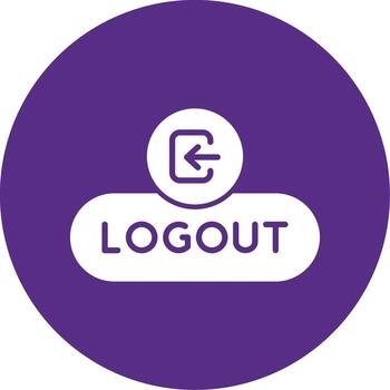 Logout Session Button Glyph Multi Circle vector
