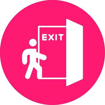 Clearly Marked Emergency Exit Glyph Multi Circle vector