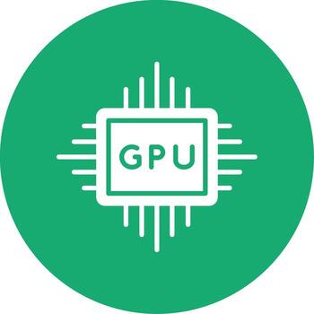 High End Graphics GPU Card Glyph Multi Circle vector