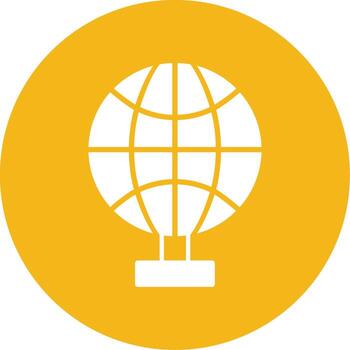 Rotating World Globe Glyph Multi Circle vector