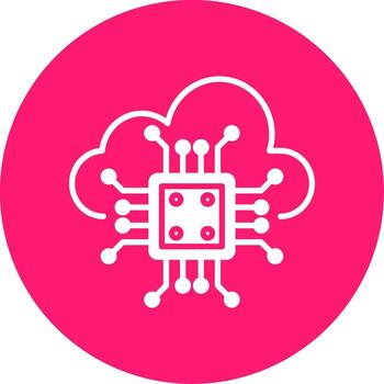 Cloud Computing Network Icon Glyph Multi Circle vector