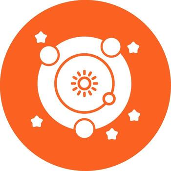 Solar System Orbit Diagram Glyph Multi Circle vector