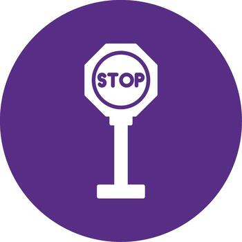 Red Stop Sign Warning Glyph Multi Circle vector