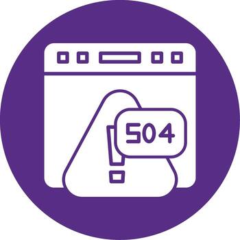 Error 504 Gateway Timeout Alert Glyph Multi Circle vector