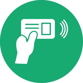 NFC Card Reader Terminal Glyph Multi Circle vector