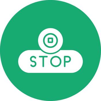 Stop Playback Button Glyph Multi Circle vector