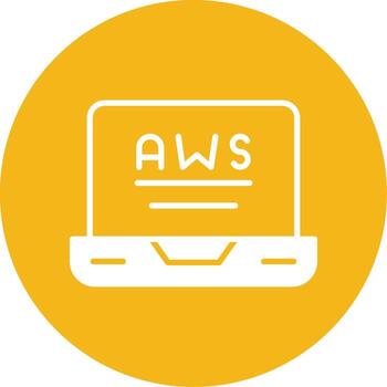 AWS Cloud Computing Icon Glyph Multi Circle vector