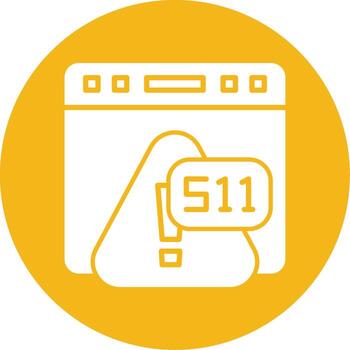 Error 511 Network Authentication Required Glyph Multi Circle vector