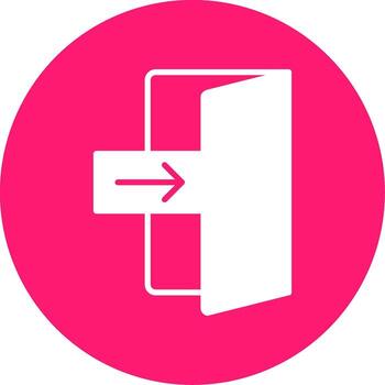 Emergency Bus Exit Sign Glyph Multi Circle vector