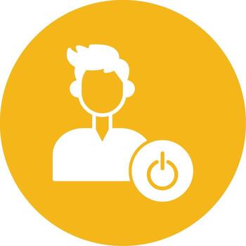 apagar computadora ahora glifo multi circulo vector