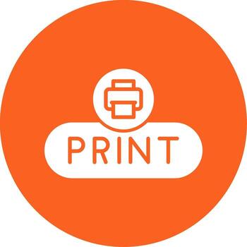 Print Document Button Glyph Multi Circle vector