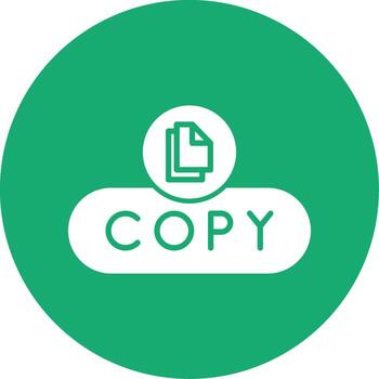 Copiar texto botón glifo multi circulo vector