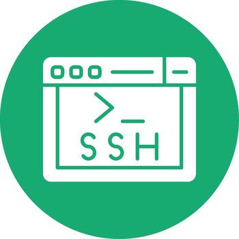 ssh seguro acceso símbolo glifo multi circulo vector