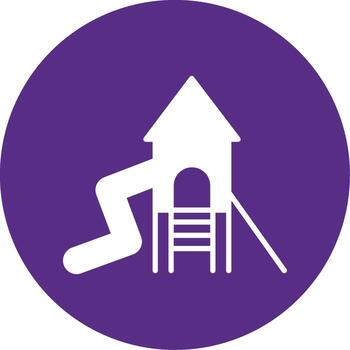 Tall Playground Slide Glyph Multi Circle vector