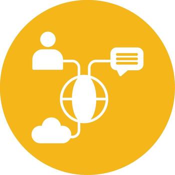 interno comunicación sistema unidad glifo multi circulo vector