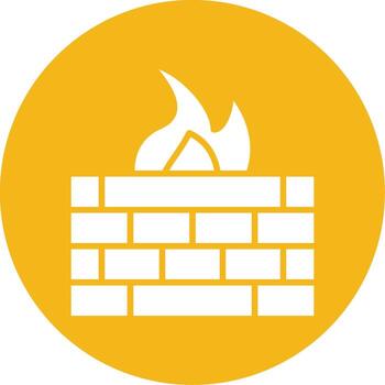 activado personal red cortafuegos glifo multi circulo vector