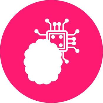 artificial inteligencia cerebro glifo multi circulo vector