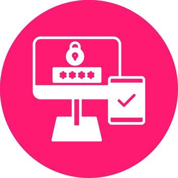 dos factor iniciar sesión verificación glifo multi circulo vector