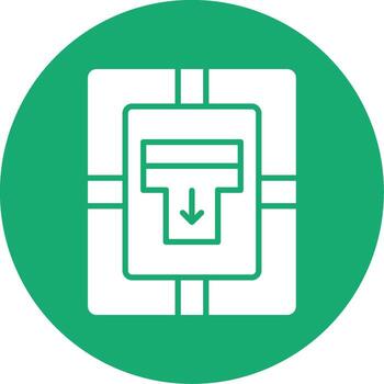 Emergency Elevator Alarm Panel Glyph Multi Circle vector