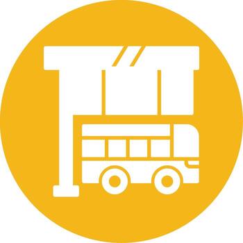 Central Bus Dispatch Office Glyph Multi Circle vector