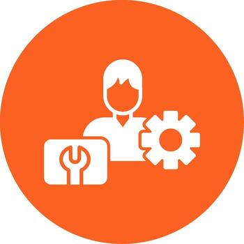 Technical IT Support Chat Glyph Multi Circle vector