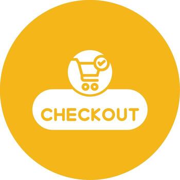 revisa proceso botón glifo multi circulo vector