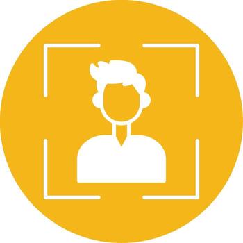 escanear qr código glifo multi circulo vector