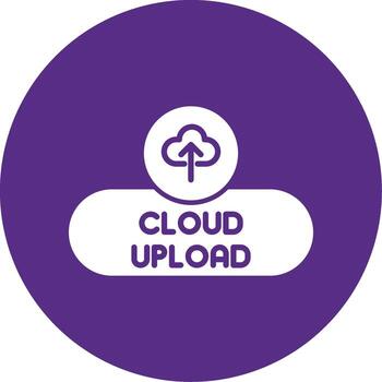 Cloud Upload Icon Button Glyph Multi Circle vector
