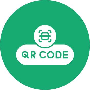 escanear qr código botón glifo multi circulo vector