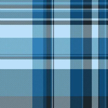 Checker plaid fabric , sofa pattern check textile. Scratched seamless background texture tartan in cyan and light colors. vector
