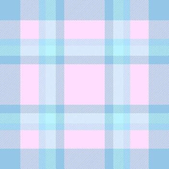 Robe textile tartan, jersey check fabric seamless. Serene texture background plaid pattern in light and cyan colors. vector