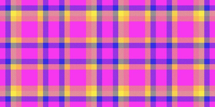Diwali check plaid seamless, straight fabric background pattern. Repetitive texture textile tartan in magenta and indigo colors. vector