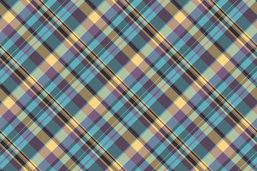 Colorful diagonal plaid pattern. Versatile for textiles, backgrounds, or design elements. Represents tradition, fashion, and geometric harmony. Use for web, print, or visual projects. vector