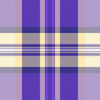 Nostalgic check textile, weave pattern fabric background. Decorate texture plaid seamless tartan in violet and indigo colors. vector