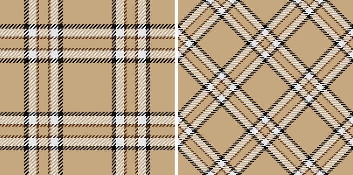 Beige plaid pattern showcases classic textile design. Perfect for backgrounds, textiles, fashion, or design projects. Elegant, versatile, and timeless texture. vector