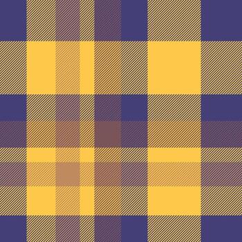 Classic tartan pattern in warm gold and cool indigo hues. Perfect for backgrounds, textiles, or design accents. A versatile and timeless texture. vector