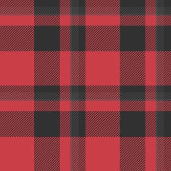 Classic red and gray plaid pattern. Rustic, warm, and timeless, perfect for backgrounds, textiles, apparel, and design projects. Versatile for any creative application. vector