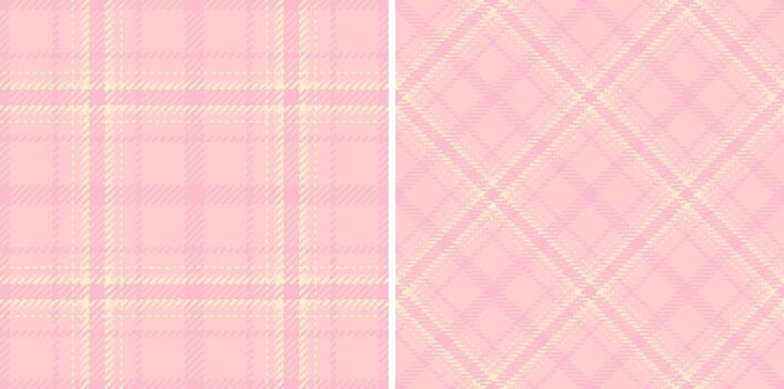 Background plaid of pattern seamless tartan with a texture fabric check textile. Set in light colors of wide grid paper. vector