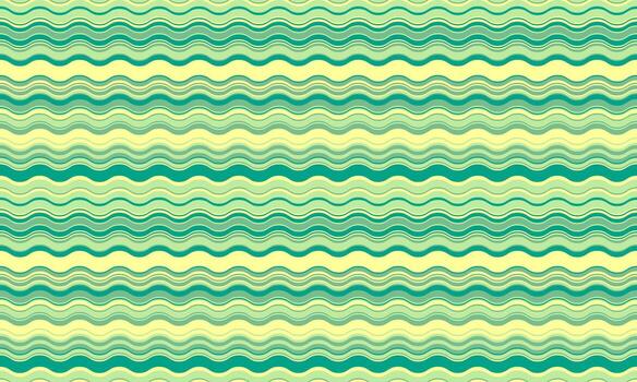 Serene teal and pale yellow wavy stripes create a calming, seamless pattern. Perfect for backgrounds, textiles, website design, and branding. Evokes feelings of tranquility and natural flow. vector
