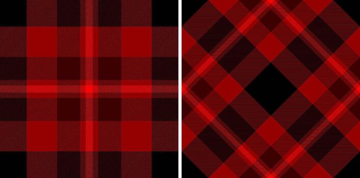 Tartan textile check of pattern plaid with a seamless texture background fabric. Set in halloween colors of tile flooring trends. vector
