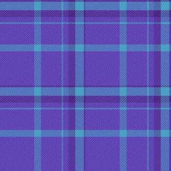 Sparse fabric background, british pattern check tartan. Primary textile plaid seamless texture in indigo and cyan colors. vector