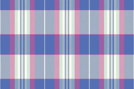 Sparse fabric plaid, border check seamless background. Handmade tartan pattern texture textile in ivory and blue colors. vector