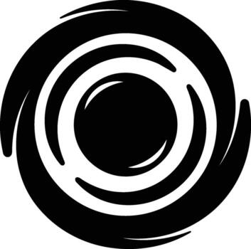 Abstract Black and White Swirl Design with Circular Center. vector
