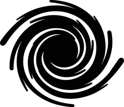 Abstract Black and White Swirl Design with Rounded Lines. vector