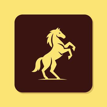 Horse in Jumping motion, Monogram logo design with a modern and abstract style for Business identity. vector