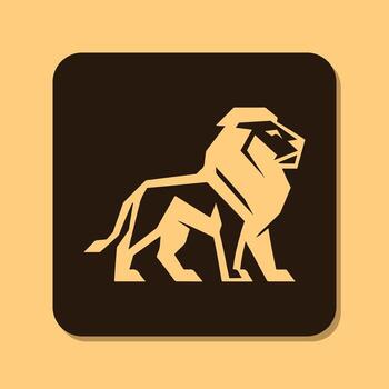 Geometric Lion King Monogram logo design with a modern and abstract style for Business identity. vector