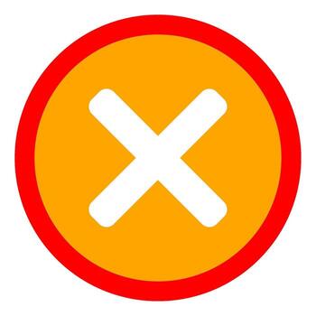 An x symbol in a circle on a white background vector