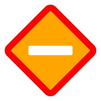 A yellow and red sign with an empty space vector