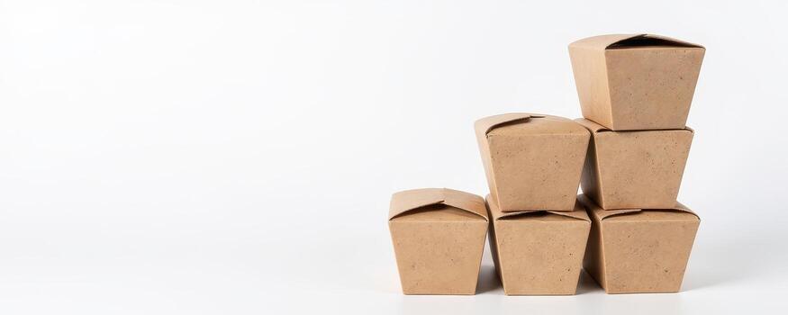 Paper boxes stacked on top of each other photo